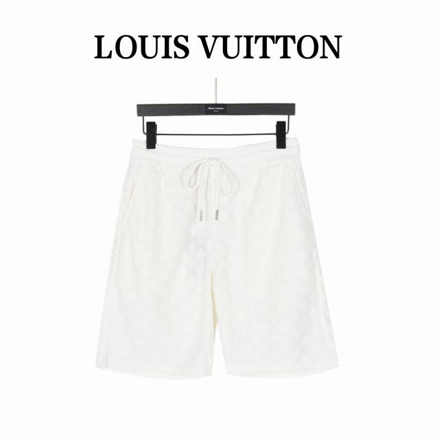 Louis Vuitton 路易威登 25Ss 满印老花提花凹凸套装短裤 原版开模。定制360G毛巾面料，定制的人造丝。61%粘胶纤维，32%锦纶，7%棉纶。