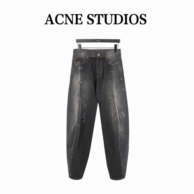 Acnestudios 25新款水洗手绘泼墨牛仔裤 官网品质，泼墨工艺.Ac阔腿磨破牛仔长裤，全新美学灵感趣味设计,渠道性质精品。让整体造型设计更加优雅时尚，今