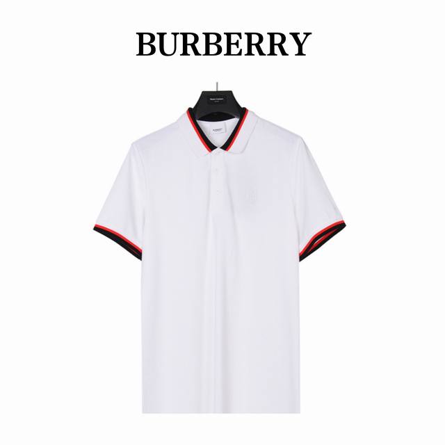 Burberry 巴宝莉 经典黑红条纹Polo短袖 选用棉质珠地网眼布打造，衣领为双系统提花定织扁机制成，有弹性，不变形。衣服全部原生布捆边。前胸双层面筒，无明
