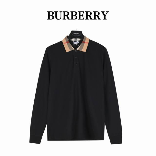 Burberry 巴宝莉 格纹翻领长袖Polo衫 采用定制面料。添加杜邦公司Sorona 索罗娜 材料，亲肤性好、长效抗菌、防螨，更耐洗，棉线经过反复处理，移除