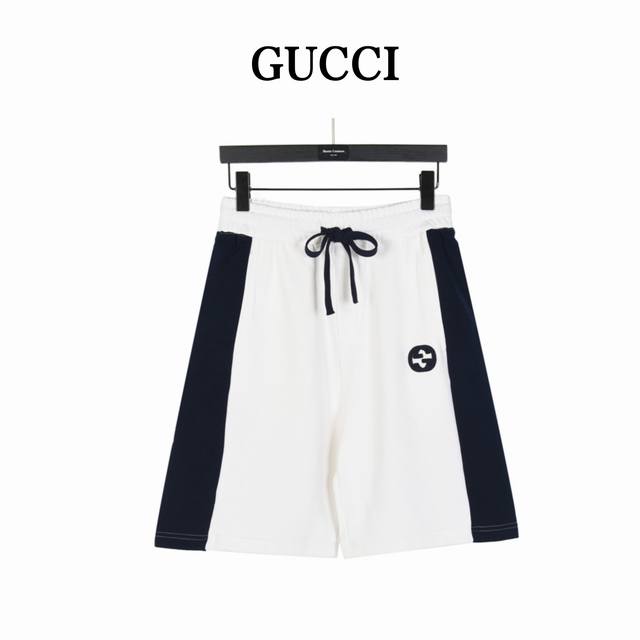 Gucci 古驰 拼接镶嵌双G刺绣短裤 上身可搭配同款刺绣Polo，男女同款全新美学灵感趣味设计,渠道性质精品。让整体造型设计更加优雅时尚，今夏最火系列，无数明