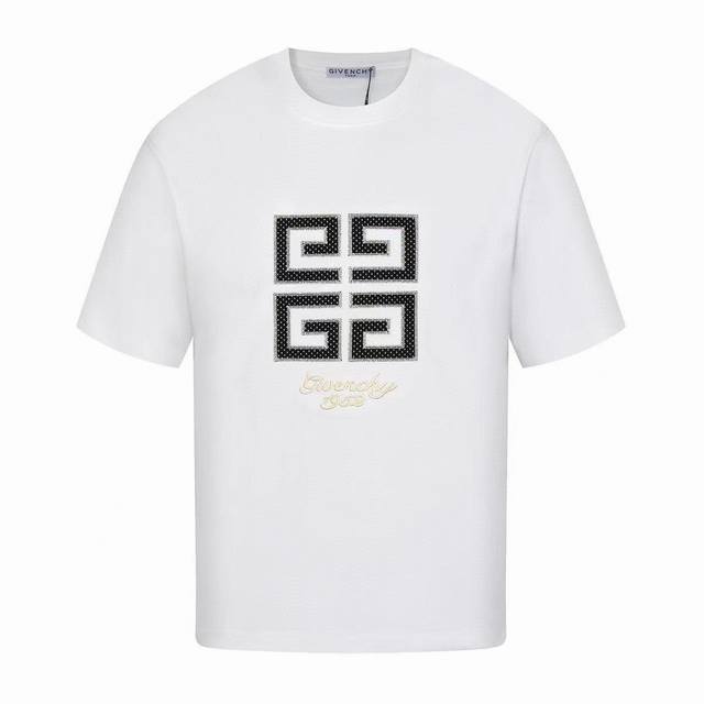 纪梵希 Givenchy 夏季新款 网布刺绣字母圆领短袖T恤，采用260克纯棉双砂面料 所有面料均已提前做过缩水定制 男女同款百搭 比较经典的一款 Color: