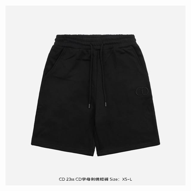 Dior 迪奥 24Ss Cd字母刺绣短裤 面料采用230克重精梳棉，定制32支1*1螺纹，成衣两遍水洗处理，面料舒适亲肤无异感，定制定染面料，纺织密度高，垂感