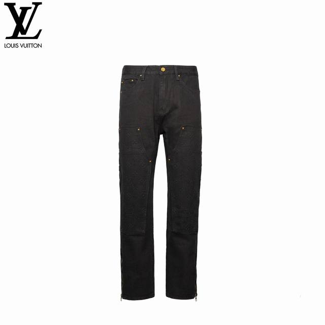 Louis Vuitton 路易威登 Tyler联名款老花提花刺绣牛仔裤 原单狠货，水洗休闲牛仔裤，进口原版水洗弹力面料，舒适有弹性，原版五金辅料装饰Logo，