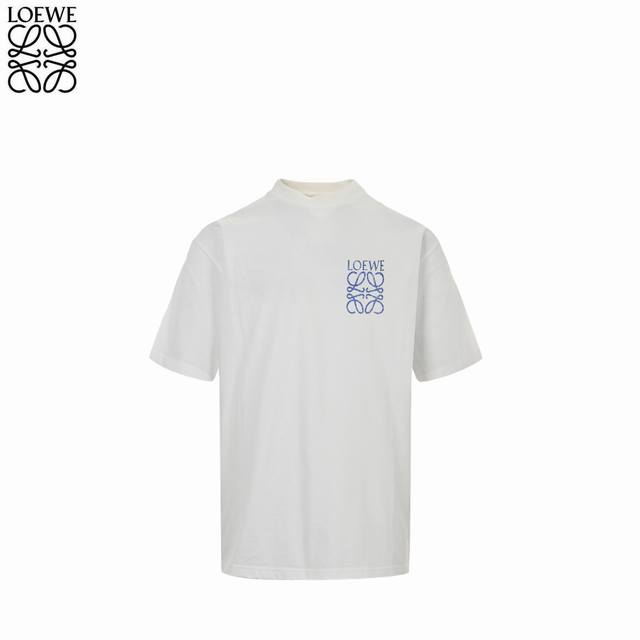 Loewe 罗意威 25Ss手绘网点Logo短袖T恤 客供高克重定织260G32织双纱棉面料制作 面料手感扎实垂坠，亲肤透气， 前幅采用进口机数码直喷，经5次打