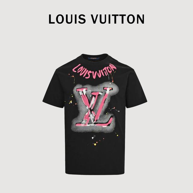 Louisvuitton 路易威登 25Ss 涂鸦Logo印花短袖T恤 简约宽松的版型结合纯色的效果， 自然的凸显出高级质感，胸前涂鸦Logo印花 象征着一流的