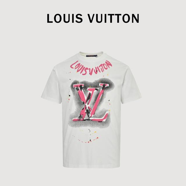 Louisvuitton 路易威登 25Ss 涂鸦Logo印花短袖T恤 简约宽松的版型结合纯色的效果， 自然的凸显出高级质感，胸前涂鸦Logo印花 象征着一流的