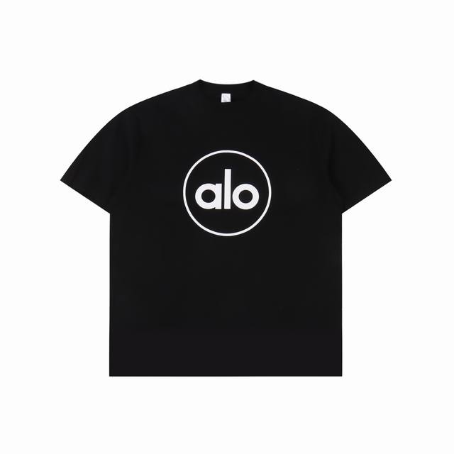 Alo 字母Logo印花短袖T恤 宽松挺括版型男女同款可搭配情侣 三标齐全该有的都有彰显排面 索罗纳高密度螺纹领口不易变形避免上身领口尴尬 这是大牌都舍不得用的