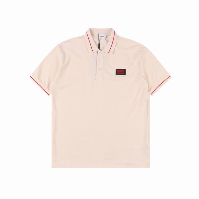 Burberry巴宝莉Bbr 胸口方标字母短袖Polo衫 衣领为双系统提花定织扁机制成，有弹性，不变形，衣服全部原生布捆边，前胸双层面筒，无明线，无散口，袖口，