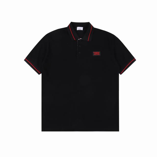 Burberry巴宝莉Bbr 胸口方标字母短袖Polo衫 衣领为双系统提花定织扁机制成，有弹性，不变形，衣服全部原生布捆边，前胸双层面筒，无明线，无散口，袖口，