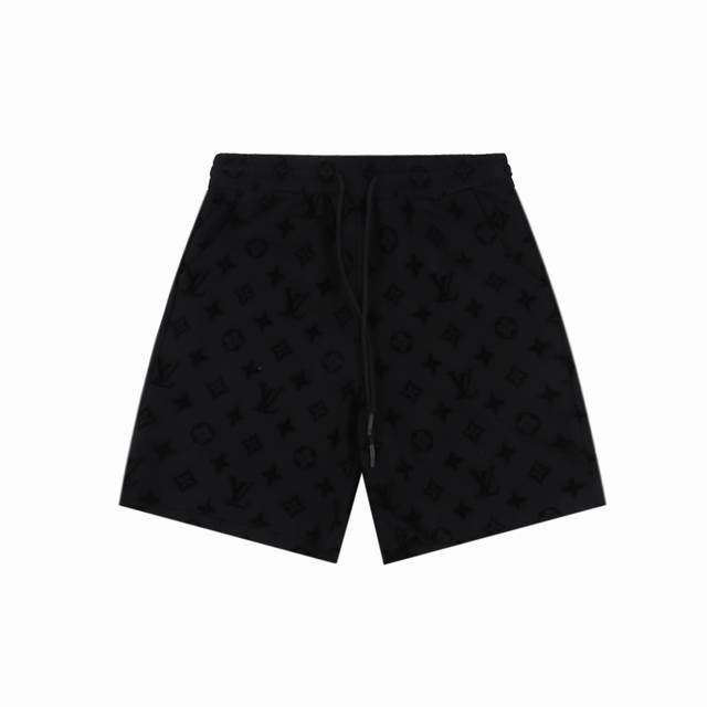 Louis Vuitton 路易威登 24Ss 老花植绒满印Logo短裤 严禁机洗，只能手洗，花型处采用进口绒才能体现出原板的绒高和密度，运用进口环保超强胶水粘