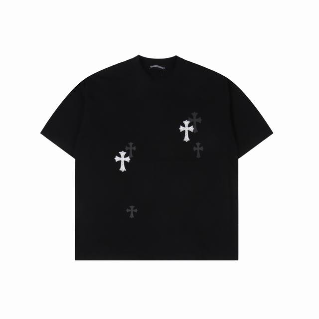 Chrome Hearts 克罗心 25Ss皮标十字架短袖T恤 宽松版型遮肉显瘦不挑人 Size:Xs-L