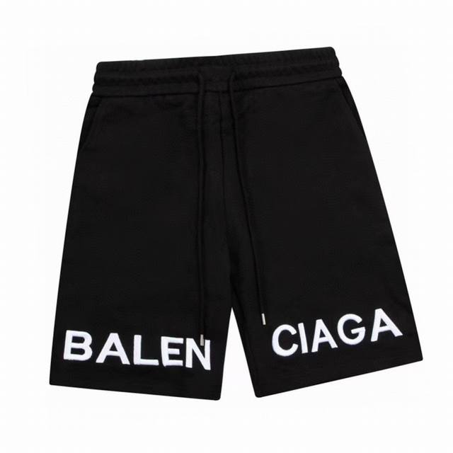 巴黎世家 Balenciaga 春夏新品 立体字母刺绣休闲短裤 五分裤、高品质纯棉 面料、特别手感、超级质感 舒适柔软透气 休闲宽松版型 潮流男女同款 Colo