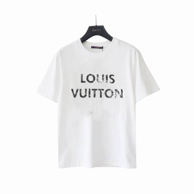 实拍细节图+尺码表 Louis Vuitton Lv路易威登 24Ss 胸前字母压胶短袖T恤 240克双纱面料32支纯棉,男女同款全新美学灵感趣味设计,渠道性质