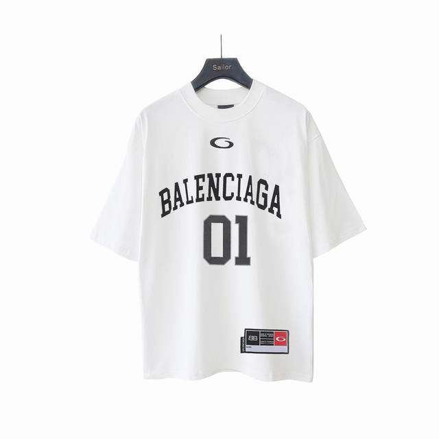 实拍细节图+尺码表 Balenciaga巴黎世家 Basketball 系列 01号球衣短袖T恤 原样购入开发 面料订制染色 做水洗预缩270G16支精梳紧密纺