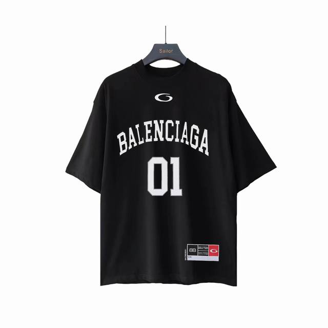 实拍细节图+尺码表 Balenciaga巴黎世家 Basketball 系列 01号球衣短袖T恤 原样购入开发 面料订制染色 做水洗预缩270G16支精梳紧密纺