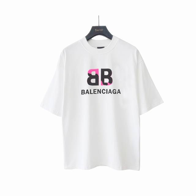 实拍细节图+尺码表 Balsenciaga巴黎世家毛绒拼接硅胶短袖T恤 最高版本！定制面料270克100%双纱棉！字母毛绒硅胶立体烫画工艺设计！ 辅料：开模原版