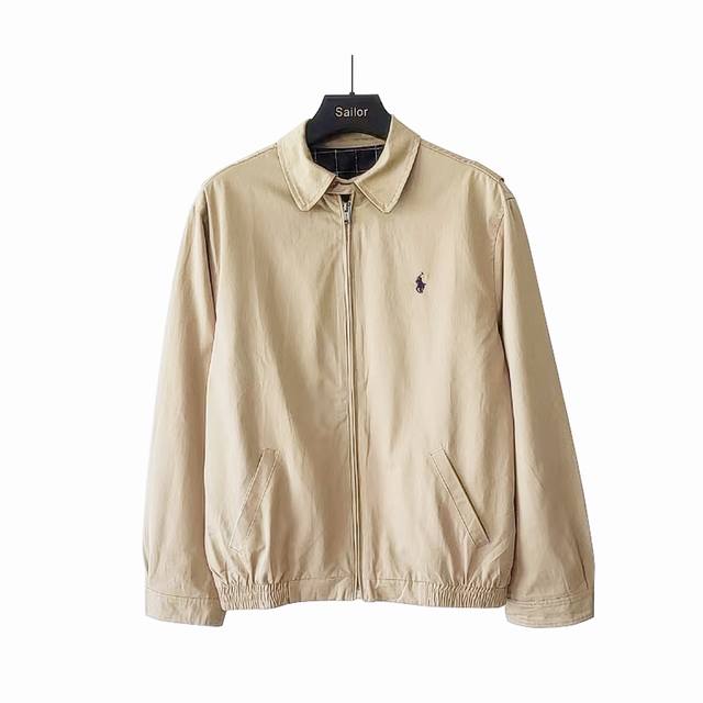 实拍细节图+尺码表 Ralph Lauren 拉夫劳伦 经典男女同款老干部拉链夹克外套 易梦玲同款 货号:Rl12168 众多穿搭博主上身推荐， 哈林顿夹克的版