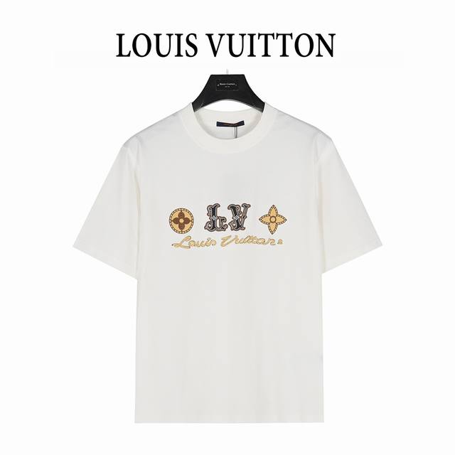 Louis Vuitton 路易威登 25Ss 签名Logo四叶草刺绣短袖T恤 面料采用260克重纯棉，定制32支2*2螺纹，成衣两遍水洗处， 面料舒适亲肤无异