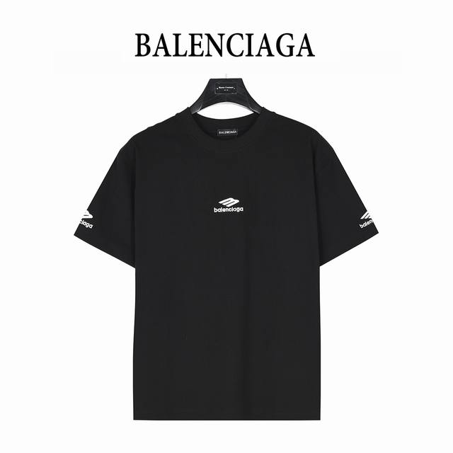 Balenciaga 巴黎世家 25Ss 3M小标Logo刺绣短袖T恤 面料采用高克重260G重精梳棉，定制1:1螺纹，面料舒适亲肤无异感， 定制定染面料，纺织