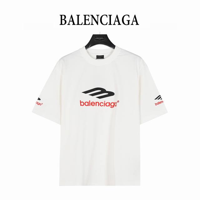Balenciaga 巴黎世家 3M标Logo字母重工刺绣短袖T恤 280G重磅洗水纯棉面料 随意对比 特定重磅21S精棉平纹针织面料 搭配32S+70D拉架螺