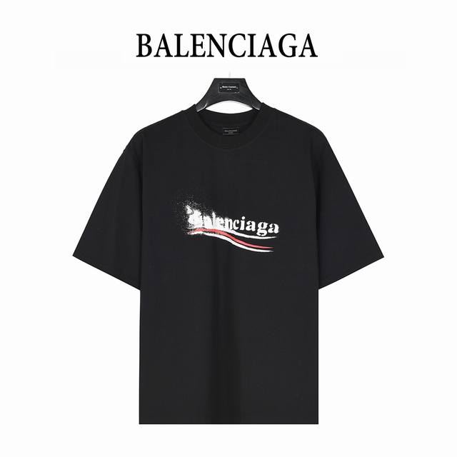 Balenciaga 巴黎世家 模糊可乐喷墨印花短袖T恤 顶级复刻版本 采用原版280G精细棉料 质感细腻 原版吊牌辅料 特定重磅21S精棉平纹针织面料 搭配3
