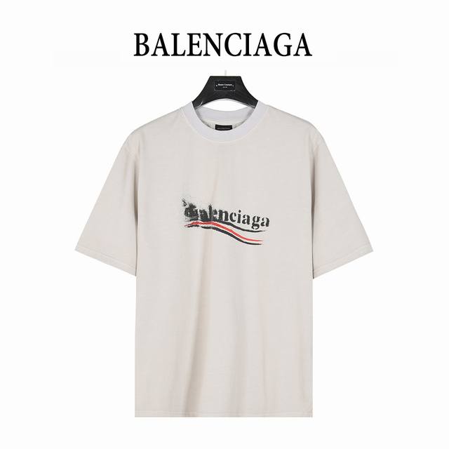 Balenciaga 巴黎世家 模糊可乐喷墨印花短袖T恤 顶级复刻版本 采用原版280G精细棉料 质感细腻 原版吊牌辅料 特定重磅21S精棉平纹针织面料 搭配3