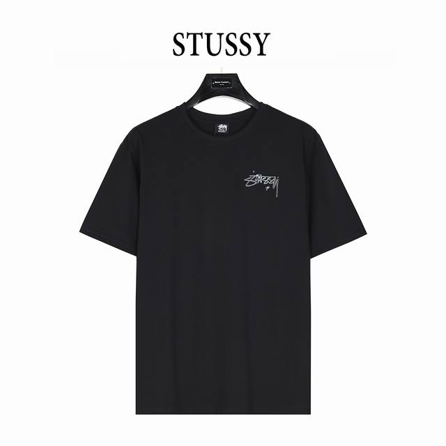 Stussy 斯图西 25Ss 水银效果签名Logo印花短袖T恤 采用水银效果大Logo设计，260G纯棉面料厚实立挺不软塌，版型正， 柔软舒适透气，不闷热，不