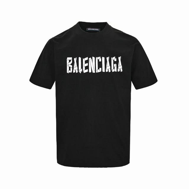 Balenciaga 巴黎世家 金属硅胶裂纹Logo短袖T恤 定制面料采用 270 克 %双纱棉，质地厚实且手感柔软，不仅带来舒适的穿着体验，更具备良好的耐用性