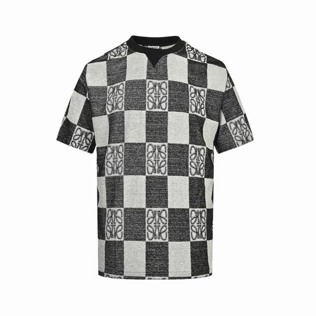 Loewe 罗意威 25Ss 毛巾棋盘格撞色图案套装短袖 专柜同款棋牌格提花毛巾短袖 ～采用毛巾面料精心制作，饰以同色调提花图案， 灵感源自八十年代复古风，突显