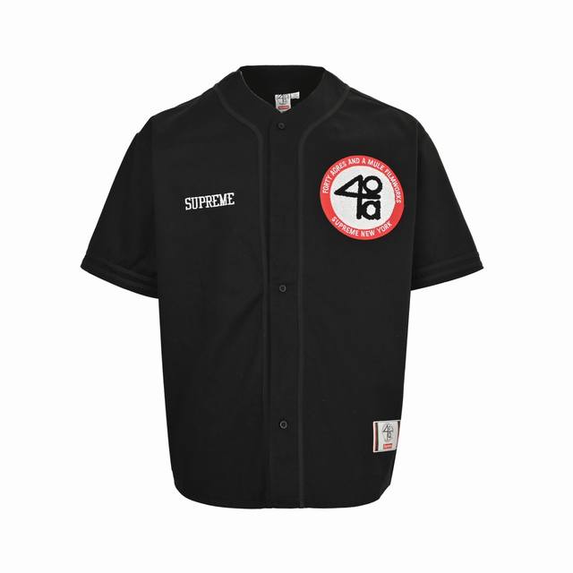 Supreme 后背数字英文Logo刺绣短袖棒球服 原版购入开发 棉帆布材质 上身很有调性 潮人叠穿搭配必备 毛巾刺绣贴布刺绣工艺 辅料独立定制 首发出品 颜色