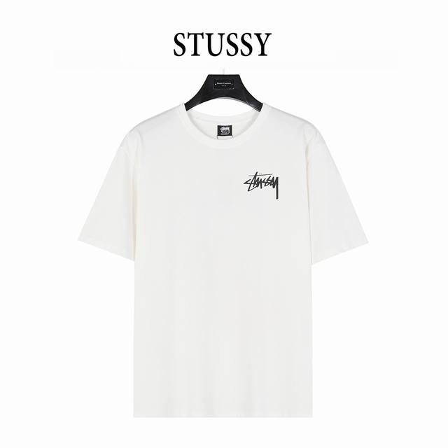 Stussy 斯图西 25Ss 樱桃黑八印花Logo短袖T恤 前幅字母印花搭配背后樱桃黑八图案，260G纯棉面料厚实立挺不软塌， 版型正，柔软舒适透气，不闷热，