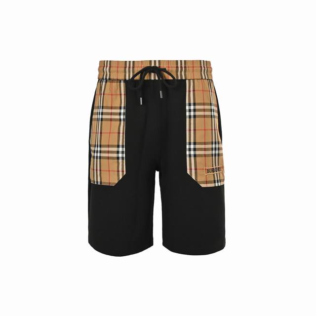 Burberry 巴宝莉 25Ss 格纹口袋拼接字母Logo短裤 2025新品发售Vintage Check拼接短裤， 全新设计的品牌格纹元素Logo口袋拼接刺