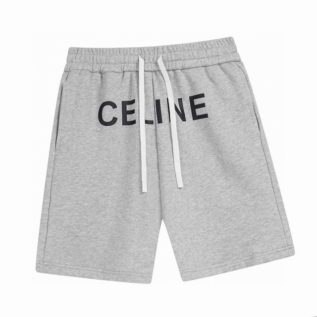赛琳 Celine 夏季新款 经典字母印花休闲短裤 定织定染320克面料 标识印花短裤 百搭低调 紧实立体 细节版型很足 百搭男女同款 Color：黑色 灰色