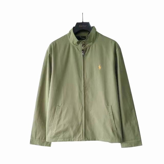 实拍细节图+尺码表 Ralph Lauren 拉夫劳伦 24Ss 经典老钱风立领行政拉链夹克外套 胸前精美小标刺绣 中性设计 男女百搭 内里定制格纹 复刻原版