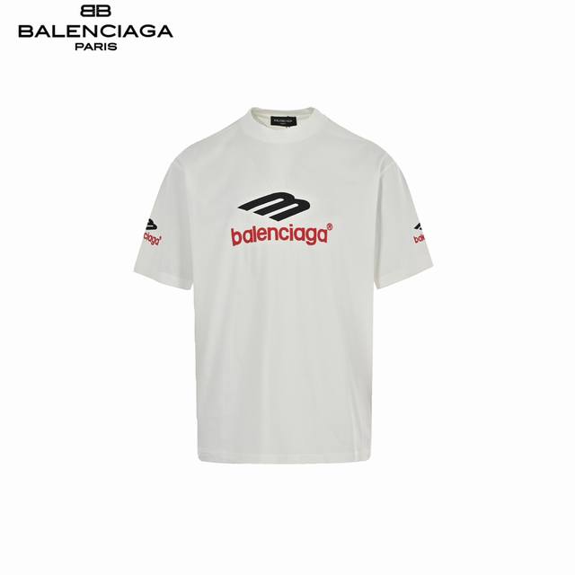Balenciaga 巴黎世家 24Ss前后绣花M短袖 面料采用进口机器织造而成，布面纹路的独特性创造出完美的成衣效果 面料采用净布260克重 搭配320克1*
