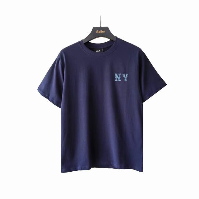 实拍细节图+细节图 Mlb 洋基队 前后字母印花Logo短袖T桖 男女同款，质感超强，简约又不失时尚，上身尽率性自在感，轻松拿捏料子亲肤透气，触感细腻 面料：2