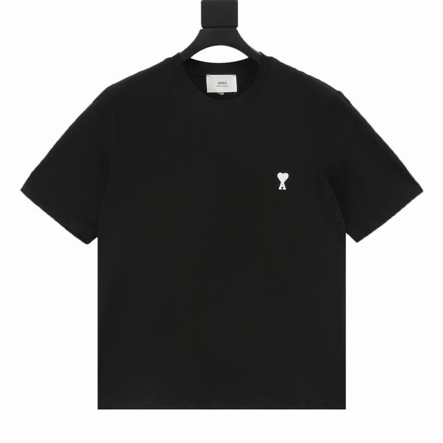 Ami圆领平绣小白爱心T恤 Ami圆领平绣小白爱心T恤 经典热卖款 Size：S-Xl