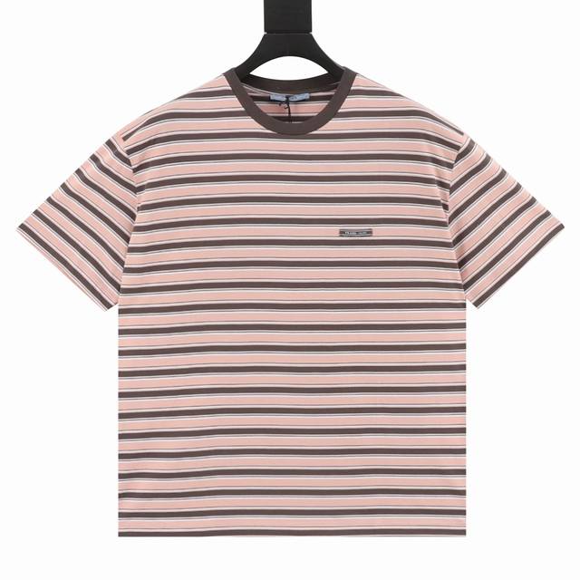 Prada 普拉达 25Ss 粉色条纹短袖 原版8500购入，定制 G全棉60支双股尊享条纹料，人体学立体裁剪，手工红外线画线口袋，口袋位置标签的精准定位与标记