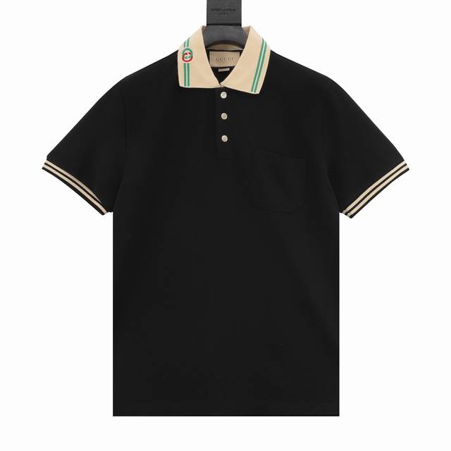 Gucci 古驰 领口双G麻绳刺绣Polo短袖 古驰双G互扣式刺绣Polo衫现货上架！原版面料开发 衣领双G刺绣纽带 编织领定织定染无色差 珠地棉洗水处理不变形