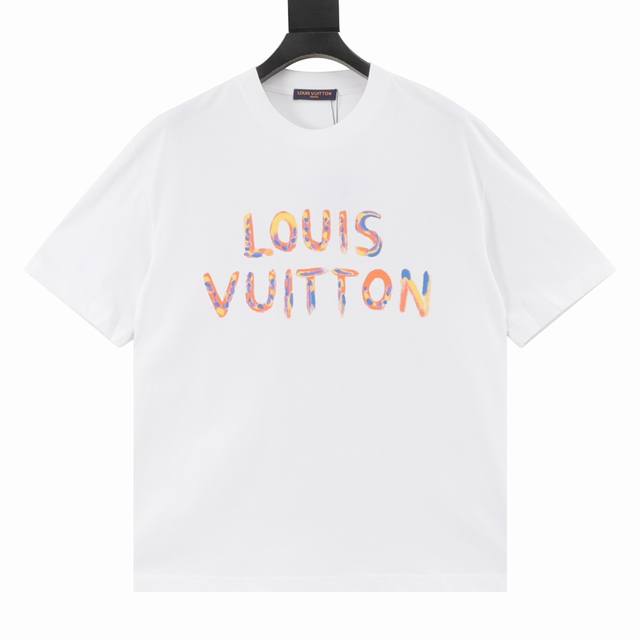 Louis Vuitton 路易威登 24Ss 手绘恶搞太阳花印花短袖 经典最新彩色立体手绘工艺 识别度高 上身高贵大方 男女同款～面料采用230克26支百分百