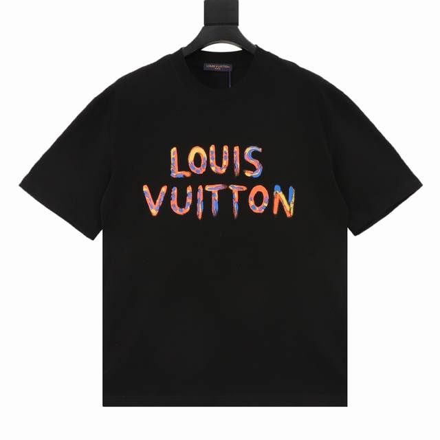 Louis Vuitton 路易威登 24Ss 手绘恶搞太阳花印花短袖 经典最新彩色立体手绘工艺 识别度高 上身高贵大方 男女同款～面料采用230克26支百分百