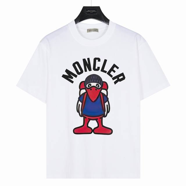 Moncler 蒙口 ] 创意鸭嘴兽 款号:Mk05 白色 240克重磅小落肩100%棉T恤。Os版型，宽松有型好搭配。采用精梳紧密赛络工艺，面料更耐磨。袖口以
