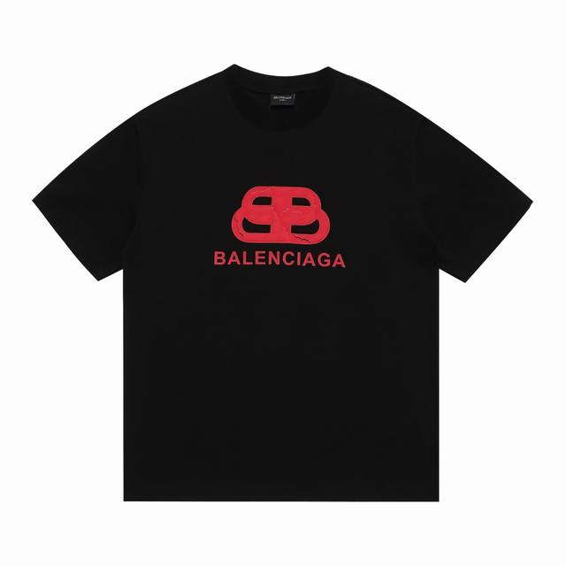 上新 高版本 Balsenciaga巴黎世家字母硅胶爆裂痕立体凹凸短袖 最高版本！定制面料 克100%双纱棉！字母硅胶爆裂痕立体凹凸工艺设计！ 辅料：开模原版过