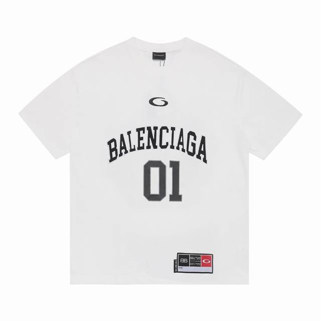 上新 高版本 Balenciaga巴黎世家 Basketball 系列 01号球衣短袖T恤 原样购入开发 面料订制染色 做水洗预缩 G16支精梳紧密纺纱 定制螺