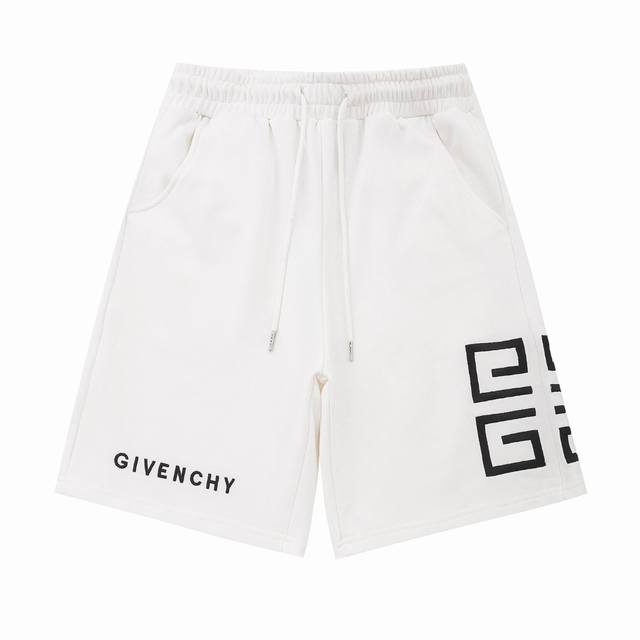 上新 高版本 Givenchy 纪梵希 24Fw4G方格绣花短裤 专柜同款 经典字母刺绣 五分裤、高品质牛肚面料、特别手感、超级质感 舒适柔软透气 休闲宽松版型