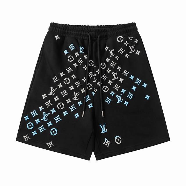 上新 Louis Vuitton 路易威登 百搭立体迷彩Logo印花短裤 衣橱必备金典款，经典Logo渐变印花，腰节橡筋腰绳配置，什么身材都能驾驭，整体感时尚更