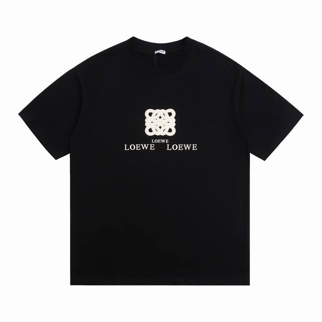 上新 高版本 Loewe 罗意威 硅胶烫图案圆领短袖T恤半袖 男女同款 情侣款 宽松版型 最高版本 原版面料 高版本 高品质 所有细节 面料辅料工艺 全部1:1