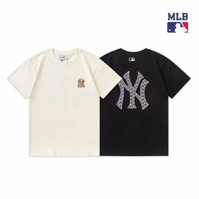 新款上新 Mlb新款短袖，男女同款 面料：260克双纱纯棉 面料亲肤舒适，后面经典Logo印花，上身十分吸晴夏日衣橱必备单品 颜色：黑色 杏色 码数：S M L