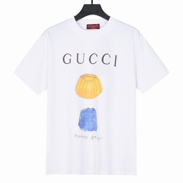 Gucci古驰插画系列 数码直喷工艺短袖T恤 280克双纱精梳棉短袖 ：白色 ：Xs-L
